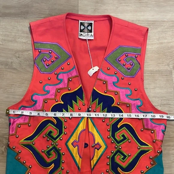Vintage Hairston Roberson Ropa Southwestern Vest sz 12 - Picture 3 of 6